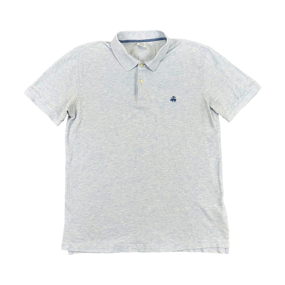 Brooks Brothers Performance Polo Mens Large Slim Fit Light Blue Short Sleeve